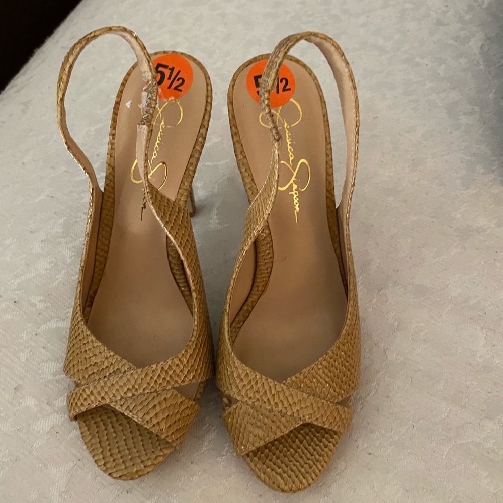 Never work Jessica Simpson snake print heels